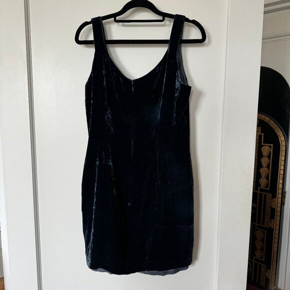 Blue Velvet Mini Dress sz S - Picture 2 of 4